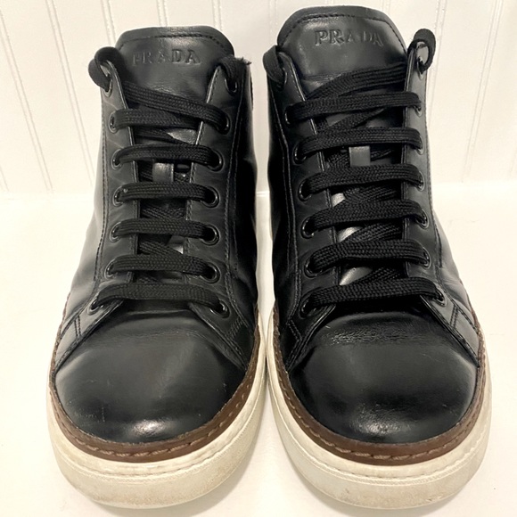 Prada Other - Prada Luxury Leather mid sneakers 4T 2863.